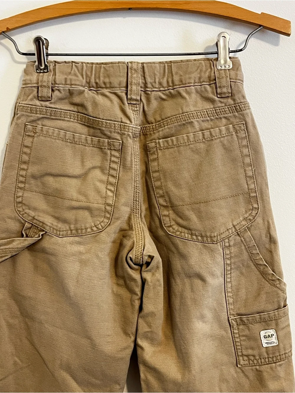 Gap Kids Carpenter Pants Cotton Heavy Weight Lined Utility Khaki Tan Boys 6